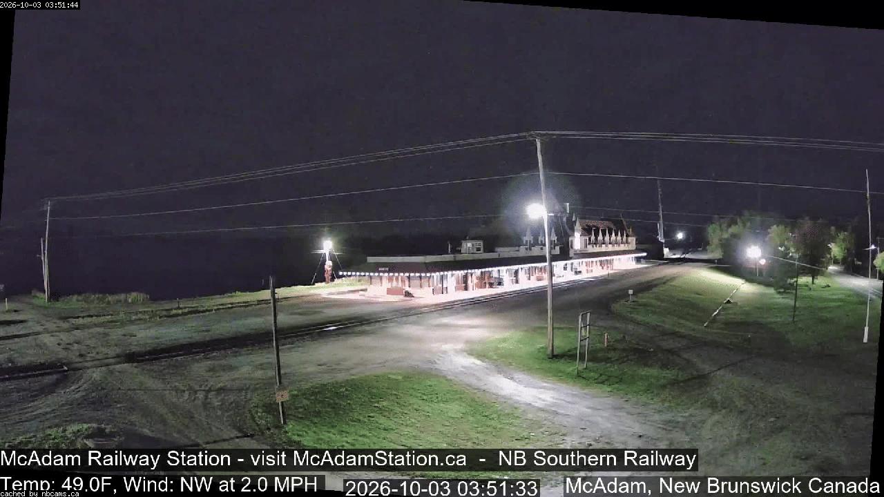 Web Cam image of McAdam Railway Station