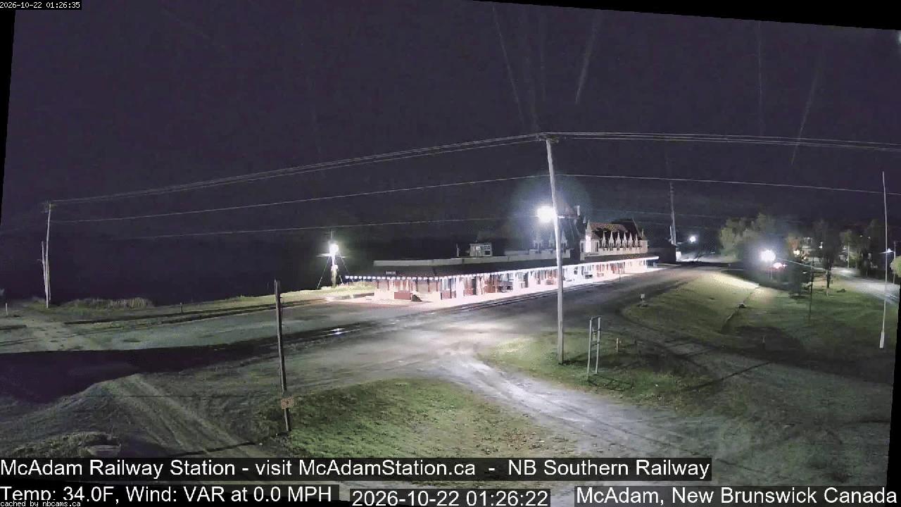 Web Cam image of McAdam Railway Station