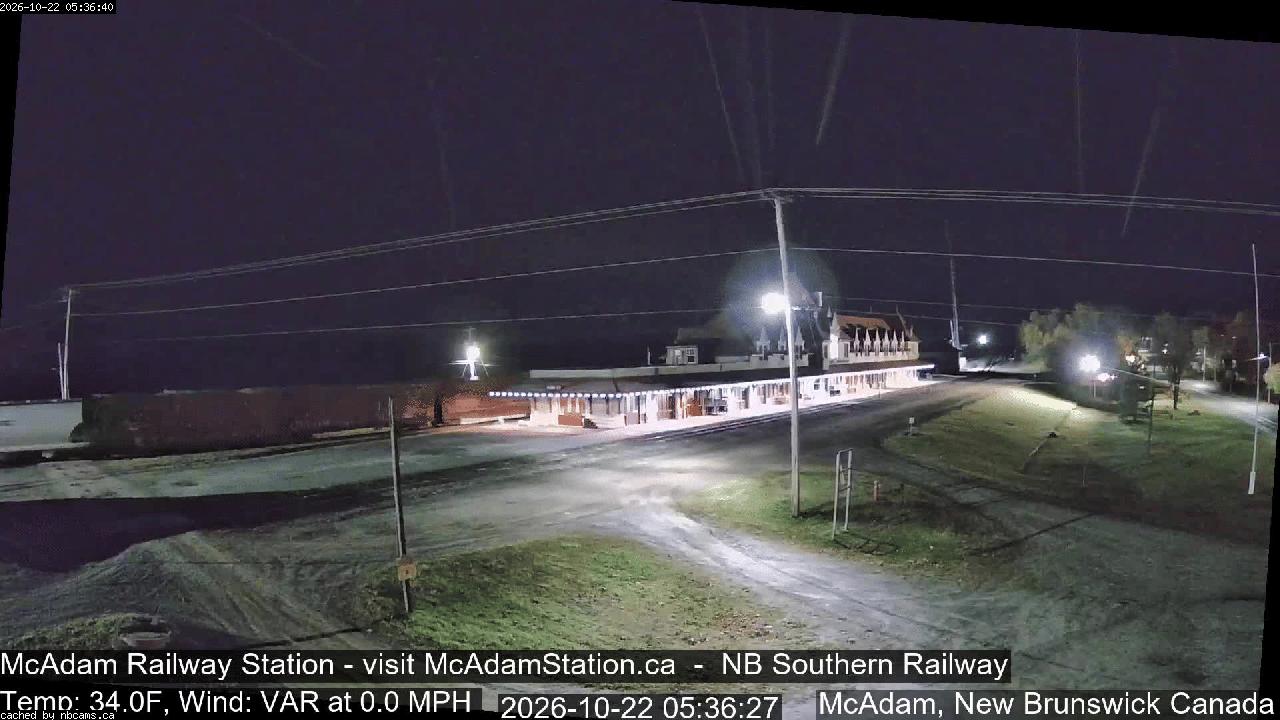 Web Cam image of McAdam Railway Station