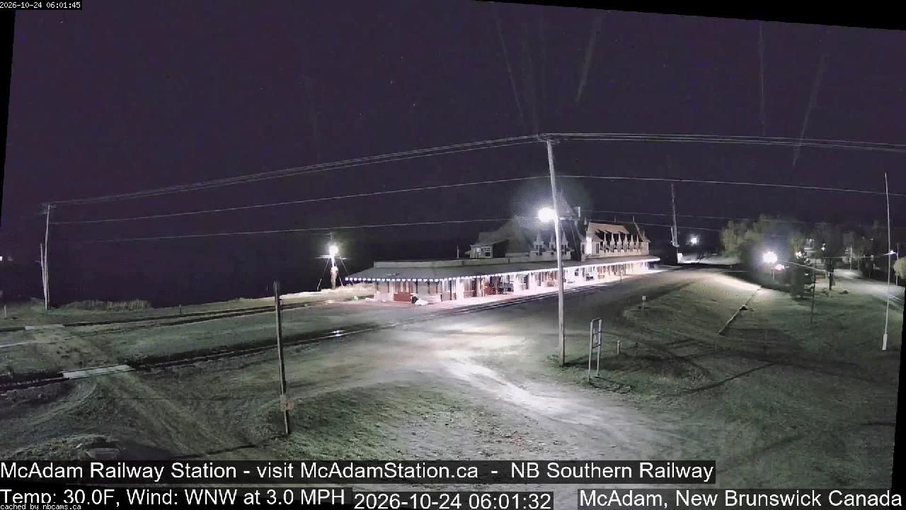 Web Cam image of McAdam Railway Station