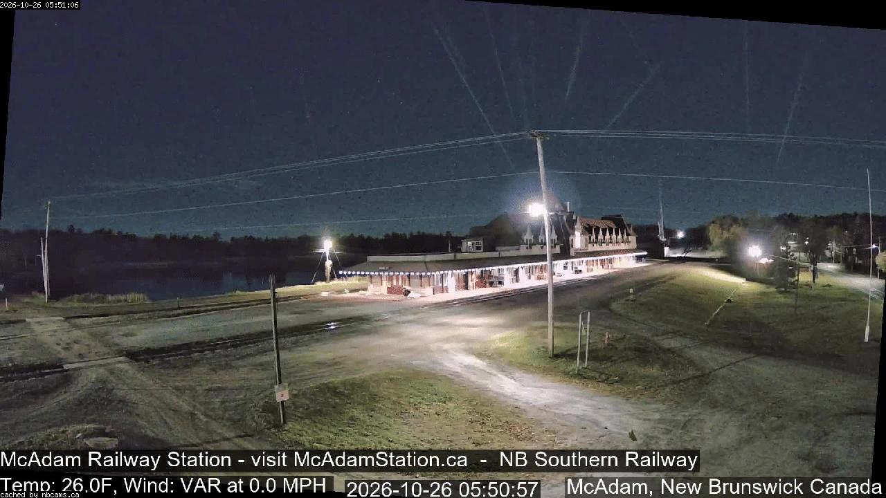 Web Cam image of McAdam Railway Station